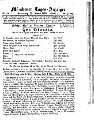 Münchener Tages-Anzeiger Donnerstag 12. Januar 1860