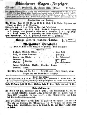 Münchener Tages-Anzeiger Donnerstag 19. Januar 1860