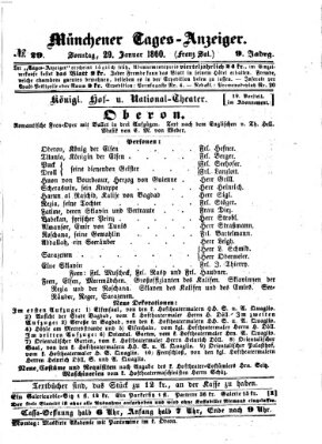 Münchener Tages-Anzeiger Sonntag 29. Januar 1860