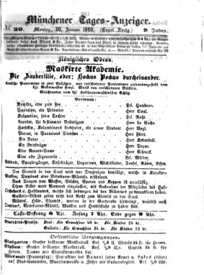 Münchener Tages-Anzeiger Montag 30. Januar 1860