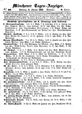 Münchener Tages-Anzeiger Samstag 4. Februar 1860