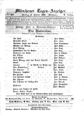 Münchener Tages-Anzeiger Montag 6. Februar 1860