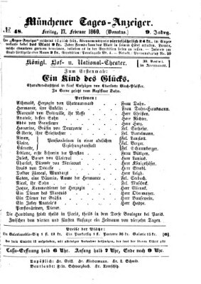 Münchener Tages-Anzeiger Freitag 17. Februar 1860