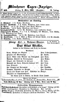 Münchener Tages-Anzeiger Freitag 9. März 1860