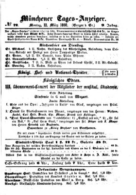 Münchener Tages-Anzeiger Montag 12. März 1860