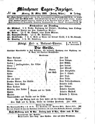 Münchener Tages-Anzeiger Montag 19. März 1860