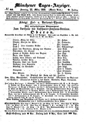 Münchener Tages-Anzeiger Sonntag 25. März 1860