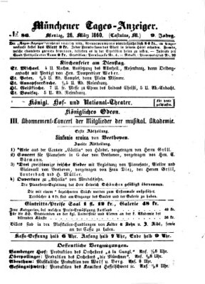 Münchener Tages-Anzeiger Montag 26. März 1860