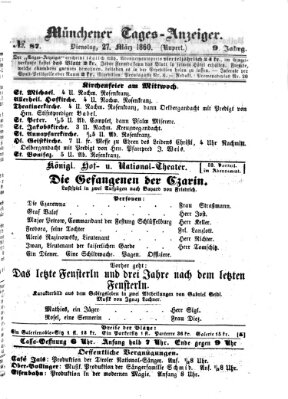 Münchener Tages-Anzeiger Dienstag 27. März 1860