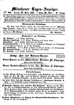 Münchener Tages-Anzeiger Freitag 30. März 1860