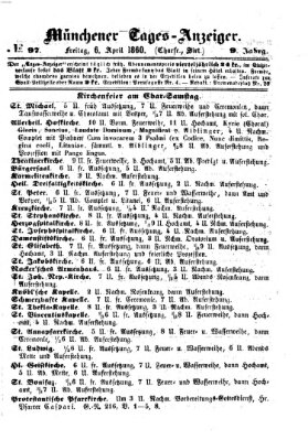 Münchener Tages-Anzeiger Freitag 6. April 1860