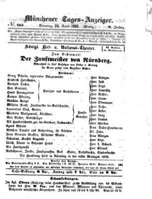 Münchener Tages-Anzeiger Dienstag 24. April 1860