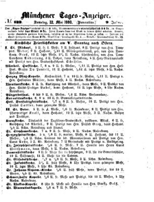 Münchener Tages-Anzeiger Samstag 12. Mai 1860