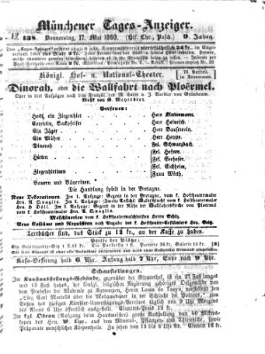 Münchener Tages-Anzeiger Donnerstag 17. Mai 1860