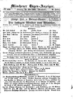 Münchener Tages-Anzeiger Sonntag 20. Mai 1860