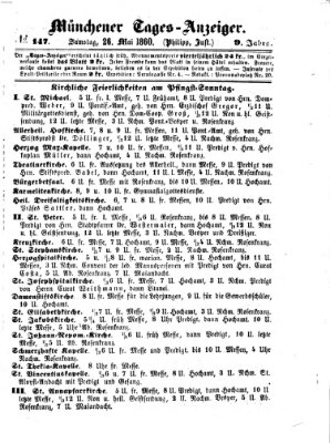 Münchener Tages-Anzeiger Samstag 26. Mai 1860