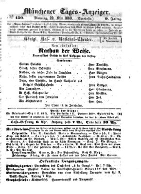 Münchener Tages-Anzeiger Dienstag 29. Mai 1860