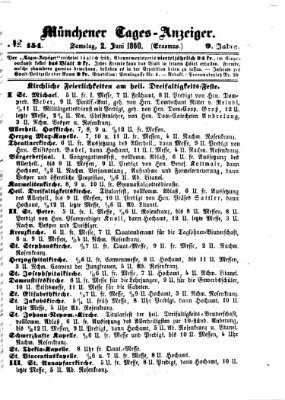 Münchener Tages-Anzeiger Samstag 2. Juni 1860