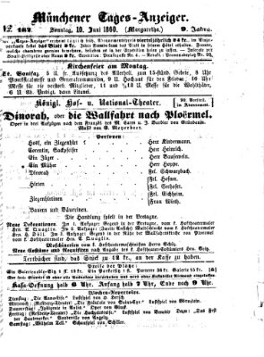 Münchener Tages-Anzeiger Sonntag 10. Juni 1860