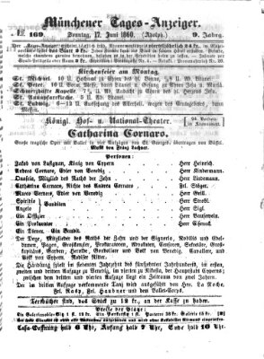 Münchener Tages-Anzeiger Sonntag 17. Juni 1860