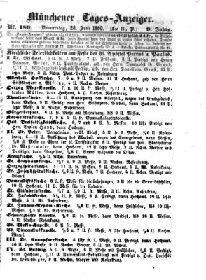 Münchener Tages-Anzeiger Donnerstag 28. Juni 1860