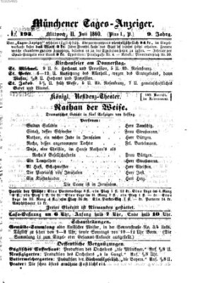 Münchener Tages-Anzeiger Mittwoch 11. Juli 1860