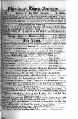 Münchener Tages-Anzeiger Sonntag 15. Juli 1860