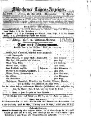 Münchener Tages-Anzeiger Freitag 20. Juli 1860