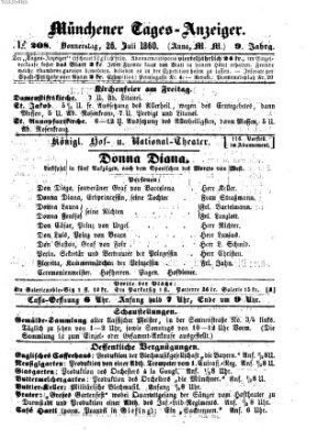 Münchener Tages-Anzeiger Donnerstag 26. Juli 1860