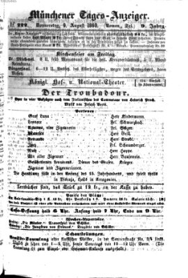 Münchener Tages-Anzeiger Donnerstag 9. August 1860