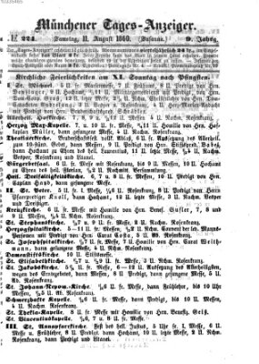 Münchener Tages-Anzeiger Samstag 11. August 1860