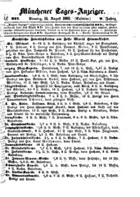 Münchener Tages-Anzeiger Dienstag 14. August 1860