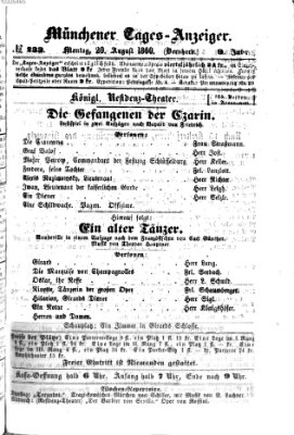 Münchener Tages-Anzeiger Montag 20. August 1860