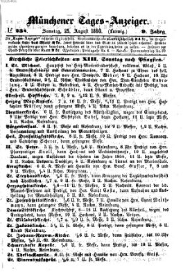 Münchener Tages-Anzeiger Samstag 25. August 1860