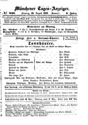 Münchener Tages-Anzeiger Sonntag 26. August 1860