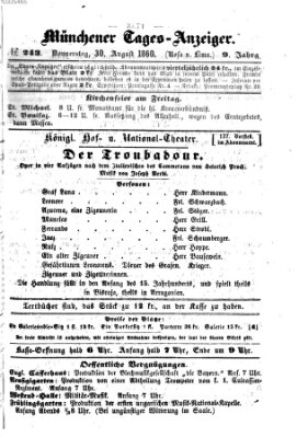 Münchener Tages-Anzeiger Donnerstag 30. August 1860