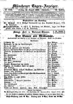 Münchener Tages-Anzeiger Freitag 31. August 1860