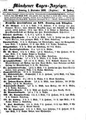 Münchener Tages-Anzeiger Samstag 1. September 1860