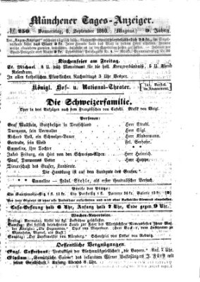 Münchener Tages-Anzeiger Donnerstag 6. September 1860