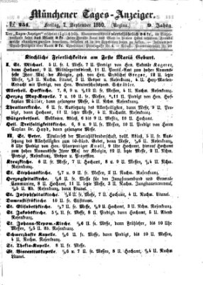 Münchener Tages-Anzeiger Freitag 7. September 1860