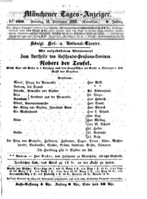 Münchener Tages-Anzeiger Sonntag 16. September 1860