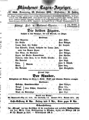 Münchener Tages-Anzeiger Donnerstag 20. September 1860