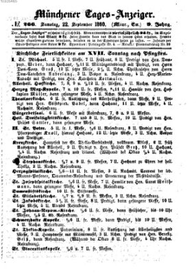 Münchener Tages-Anzeiger Samstag 22. September 1860