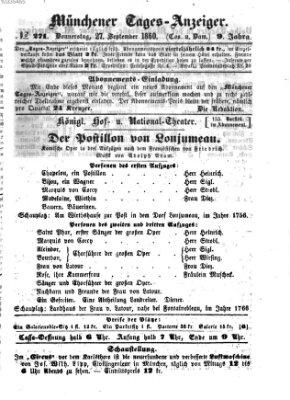 Münchener Tages-Anzeiger Donnerstag 27. September 1860