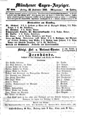 Münchener Tages-Anzeiger Freitag 28. September 1860