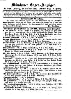 Münchener Tages-Anzeiger Samstag 29. September 1860