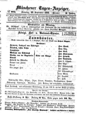 Münchener Tages-Anzeiger Sonntag 30. September 1860