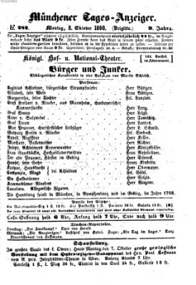 Münchener Tages-Anzeiger Montag 8. Oktober 1860