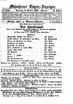 Münchener Tages-Anzeiger Dienstag 9. Oktober 1860