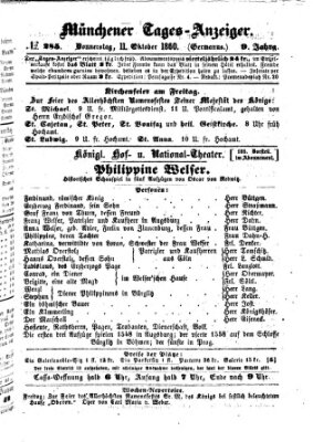 Münchener Tages-Anzeiger Donnerstag 11. Oktober 1860